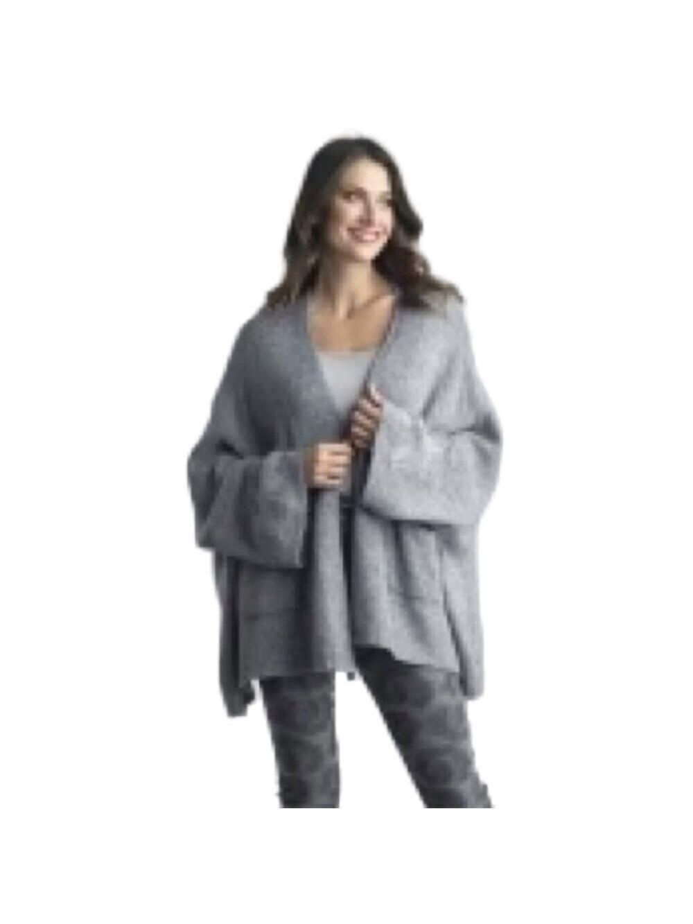 Tempo Paris Oversized Star Cardigan Green Wool Blend Made Italy One Size